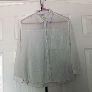 White and Sheer Button Down